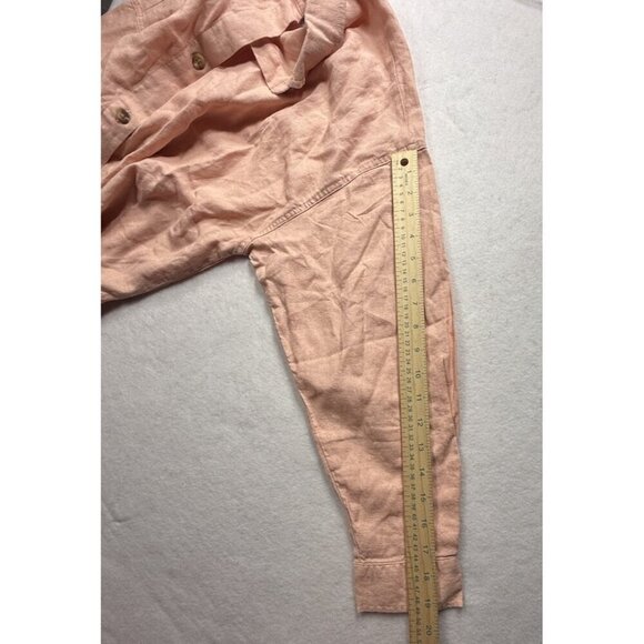 NWT Roxy Morning Time Women's Button Up Shirt Linen Blend Rose Cloud Solid Sz S - Picture 12 of 12